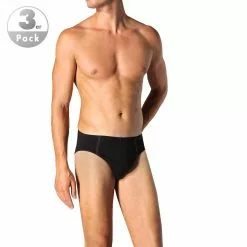 Schiesser Essential Supermini 3er Pack 205221/000 Slips, Baumwoll-Stretch, Schwarz