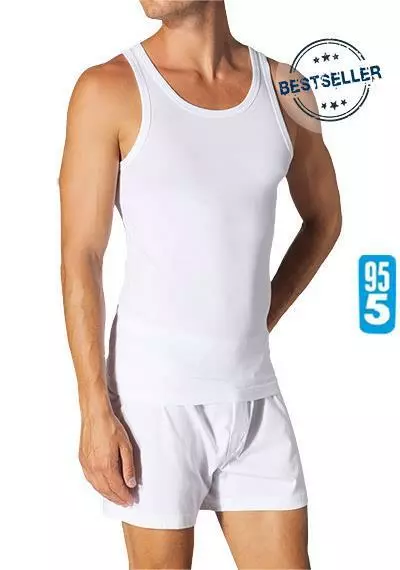 Schiesser 95/5 Shirt 0/0 Arm 205428/100 Tanktop, Baumwoll-Stretch, Weiß 1 Schiesser 95/5 Shirt 0/0 Arm 205428/100 Tanktop, Baumwoll-Stretch, Weiß