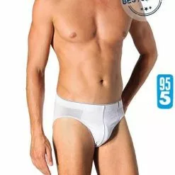 Schiesser 95/5 Supermini 205421/100 Slip, Baumwoll-Stretch, Weiß