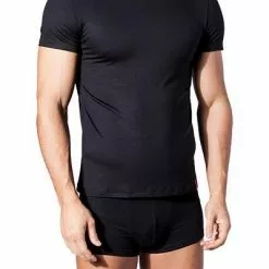 bruno banani Base Line Shirt 2208/1117/007 T-Shirt, Baumwoll-Stretch, Schwarz