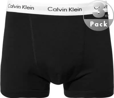 Calvin Klein Underwear Calvin Klein COTTON STRETCH 3er Pack U2662G/001 Trunks, Baumwolle, Schwarz, Schwarz-weiss 2 Calvin Klein Underwear Calvin Klein COTTON STRETCH 3er Pack U2662G/001 Trunks, Baumwolle, Schwarz, Schwarz-weiss – Bild 2