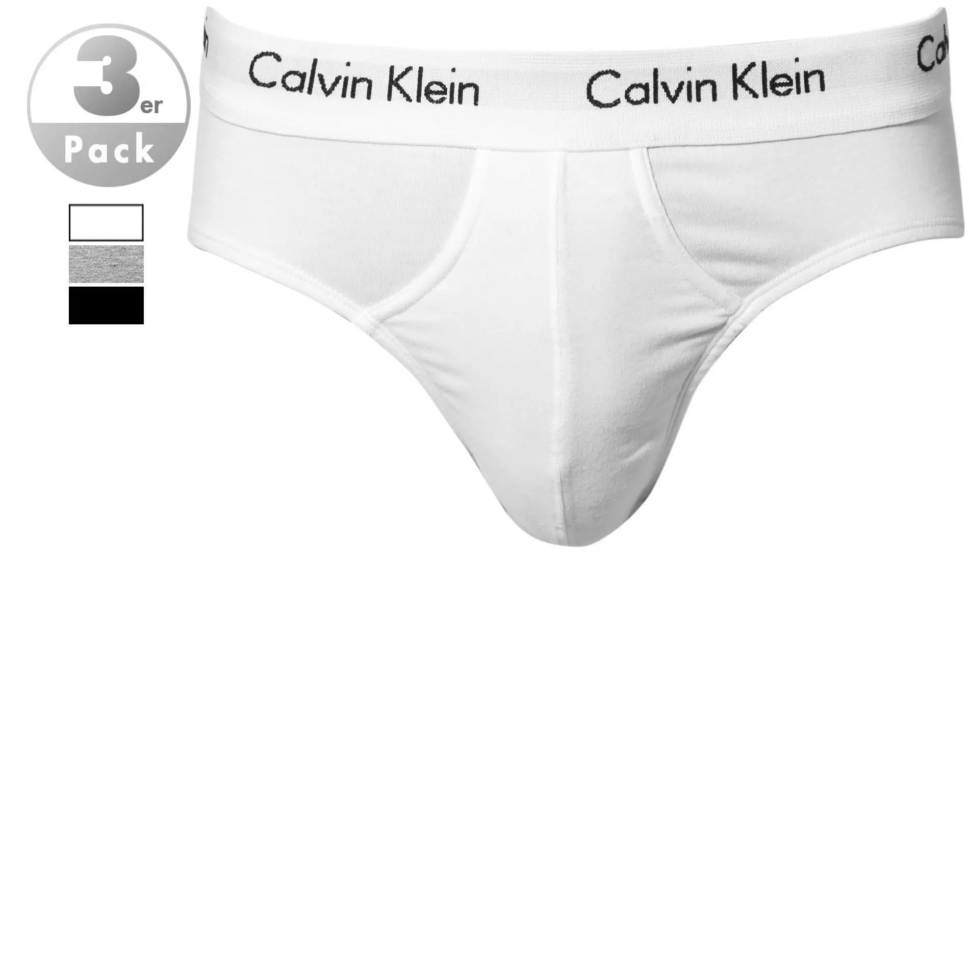 Calvin Klein Underwear Calvin Klein COTTON STRETCH 3er Pack U2661G/998 Slips, Baumwolle, Weiß-grau-schwarz, Weiss-schwarz-grau 1 Calvin Klein Underwear Calvin Klein COTTON STRETCH 3er Pack U2661G/998 Slips, Baumwolle, Weiß-grau-schwarz, Weiss-schwarz-grau