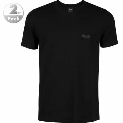 BOSS RH-Shirt 2er Pack black 50325405/001 T-Shirts, Baumwoll-Stretch, Schwarz