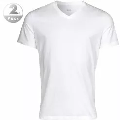 BOSS V-Shirt 2er Pack white 50325401/100 T-Shirts, Baumwolle, Weiß