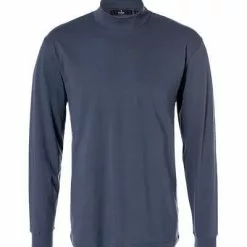 RAGMAN Longsleeve 400160/070 Stehkragenshirt, Baumwolle, Marine, Marineblau