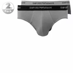 EMPORIO ARMANI Brief 2Pack 111321/CC717/03320 Slips, Baumwoll-Stretch, Schwarz-grau