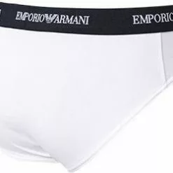 EMPORIO ARMANI Brief 2Pack 111321/CC717/10410 Slips, Baumwoll-Stretch, Weiß-navy, Weiß-blau -Wäsche Verkaufsshop 178885 norm4