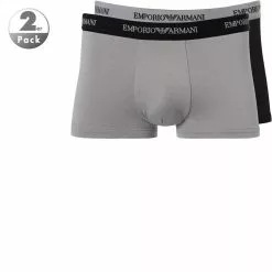 EMPORIO ARMANI Trunk 2Pack 111210/CC717/03320 Trunks, Baumwoll-Stretch, Schwarz-grau