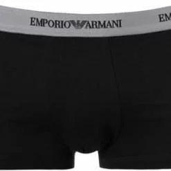 EMPORIO ARMANI Trunk 2Pack 111210/CC717/03320 Trunks, Baumwoll-Stretch, Schwarz-grau -Wäsche Verkaufsshop 178887 norm2