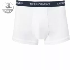 EMPORIO ARMANI Trunk 3er Pack 111357/CC717/00110 Trunks, Baumwoll-Stretch, Weiß