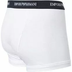 EMPORIO ARMANI Trunk 3er Pack 111357/CC717/00110 Trunks, Baumwoll-Stretch, Weiß -Wäsche Verkaufsshop 187401 norm3