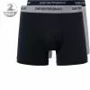 EMPORIO ARMANI Boxer 2er Pack 111268/CC717/13742 Trunks, Baumwoll-Stretch, Schwarz-grau, Grau-blau
