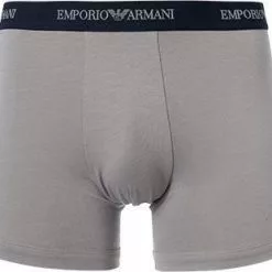 EMPORIO ARMANI Boxer 2er Pack 111268/CC717/13742 Trunks, Baumwoll-Stretch, Schwarz-grau, Grau-blau -Wäsche Verkaufsshop 189168 norm2