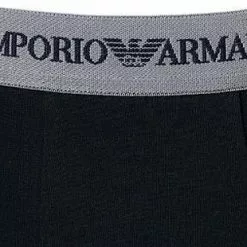 EMPORIO ARMANI Boxer 2er Pack 111268/CC717/13742 Trunks, Baumwoll-Stretch, Schwarz-grau, Grau-blau -Wäsche Verkaufsshop 189168 norm3