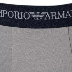 EMPORIO ARMANI Boxer 2er Pack 111268/CC717/13742 Trunks, Baumwoll-Stretch, Schwarz-grau, Grau-blau -Wäsche Verkaufsshop 189168 norm4