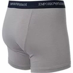 EMPORIO ARMANI Boxer 2er Pack 111268/CC717/13742 Trunks, Baumwoll-Stretch, Schwarz-grau, Grau-blau -Wäsche Verkaufsshop 189168 norm6