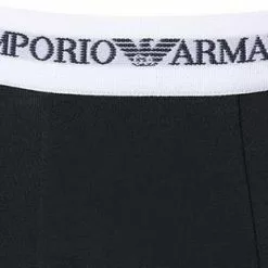 EMPORIO ARMANI Boxer 2er Pack 111268/CC717/10410 Trunks, Baumwoll-Stretch, Weiß-navy, Weiß-blau -Wäsche Verkaufsshop 189170 norm4