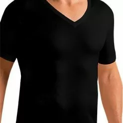 Novila Natural Comfort V-Shirt 8036/06/28 T-Shirt, Slim Fit, Mako-Baumwolle, Schwarz, Schwarz (28)
