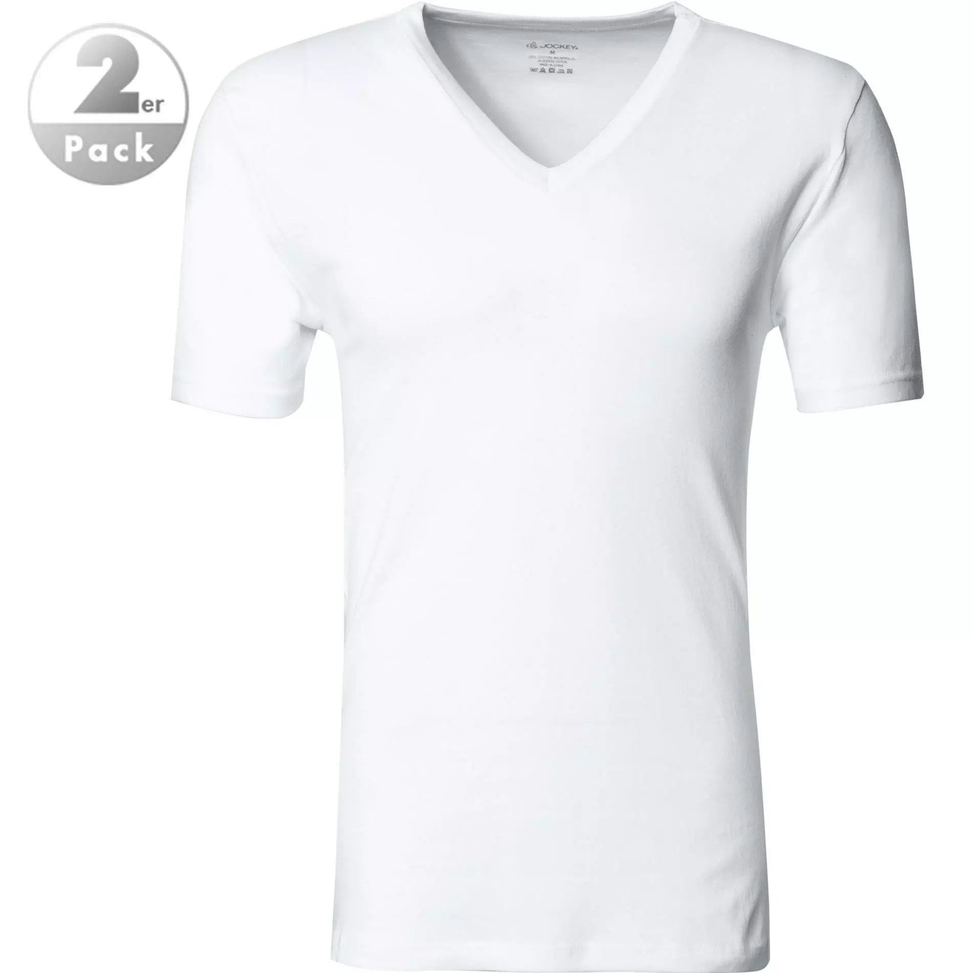Jockey V-Neck Shirt 2er Pack 18501823/01 T-Shirts, Baumwolle, Weiß 1 Jockey V-Neck Shirt 2er Pack 18501823/01 T-Shirts, Baumwolle, Weiß