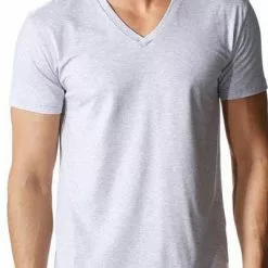 Mey CLUB V-Neck Shirt 46507/620 T-Shirt, Baumwoll-Stretch, Hellgrau