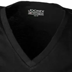 Jockey V-Shirt 2er Pack 120220/999 T-Shirts, Baumwolle, Schwarz -Wäsche Verkaufsshop 210776 norm2