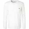LACOSTE T-Shirt TH2040/001 Longsleeve, Regular Fit, Baumwolle, Weiß, Blanc