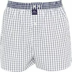 MC ALSON Boxer-Shorts 0224/weiß-blau Boxershorts, Baumwolle, Weiß-blau kariert