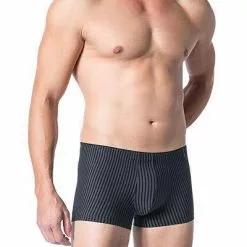Schiesser Long Life Soft Shorts 149047/001 Trunk, Modal, Schwarz-grau gestreift, Blauschwarz