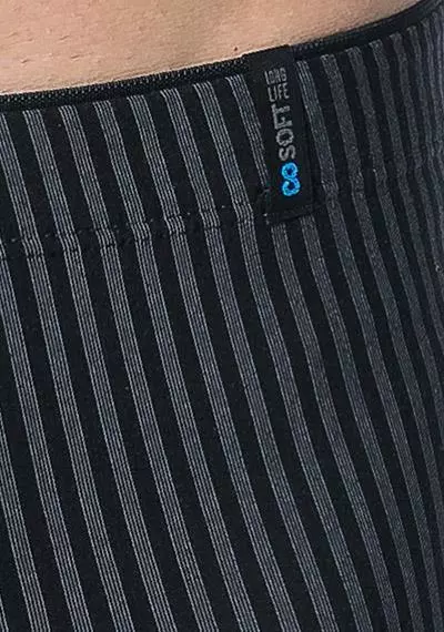Schiesser Long Life Soft Shorts 149047/001 Trunk, Modal, Schwarz-grau gestreift, Blauschwarz 2 Schiesser Long Life Soft Shorts 149047/001 Trunk, Modal, Schwarz-grau gestreift, Blauschwarz – Bild 2