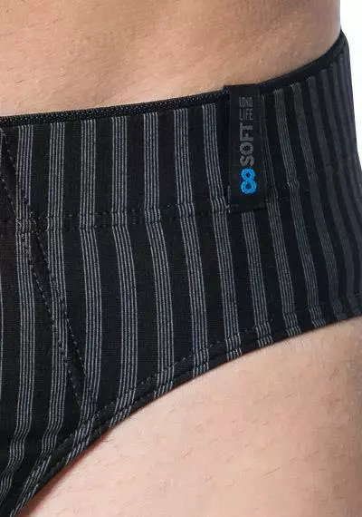 Schiesser Long Life Soft Supermini 149046/001 Slip, Modal, Schwarz-grau gestreift, Blauschwarz 2 Schiesser Long Life Soft Supermini 149046/001 Slip, Modal, Schwarz-grau gestreift, Blauschwarz – Bild 2