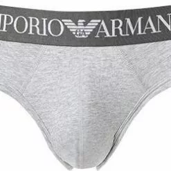 EMPORIO ARMANI Brief 111285/CC729/00048 Slip, Baumwoll-Stretch, Hellgrau meliert, Grau