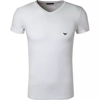 EMPORIO ARMANI V-Shirt 110810/CC729/00010 T-Shirt, Baumwolle, Weiß 1 EMPORIO ARMANI V-Shirt 110810/CC729/00010 T-Shirt, Baumwolle, Weiß