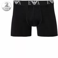 EMPORIO ARMANI Boxer 2er Pack 111284/CC715/07320 Trunks, Baumwoll-Stretch, Schwarz
