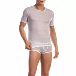 Olaf Benz RED1201 T-Shirt weiß 105835/1000 Mikrofaser, Weiß gestreift