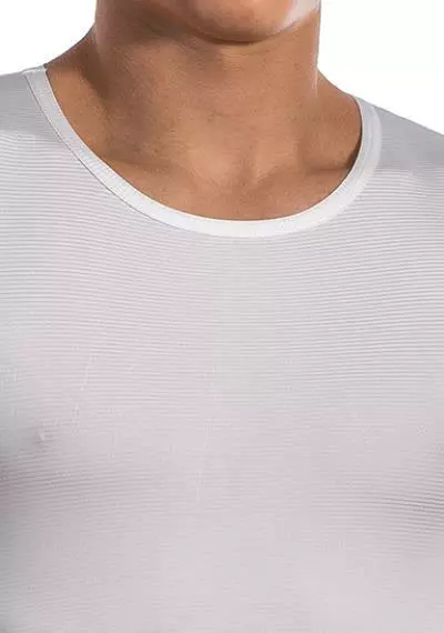 Olaf Benz RED1201 T-Shirt weiß 105835/1000 Mikrofaser, Weiß gestreift 4 Olaf Benz RED1201 T-Shirt weiß 105835/1000 Mikrofaser, Weiß gestreift – Bild 4