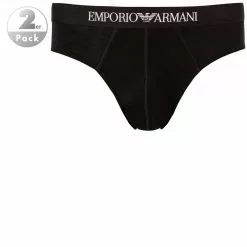 EMPORIO ARMANI Brief 2er Pack 111321/CC722/07320 Slips, Baumwolle, Schwarz