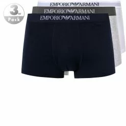 EMPORIO ARMANI Trunk 3er Pack 111610/CC722/40510 Trunks, Baumwolle, Navy-grau-weiß, Weiß-grau-marine