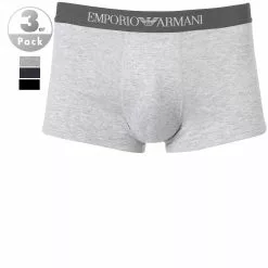EMPORIO ARMANI Trunk 3er Pack 111610/CC722/94235 Trunks, Baumwolle, Hellgrau-marineblau-schwarz, Marine-grau-schwarz