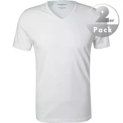 EMPORIO ARMANI V-Shirt 2er Pack 111648/CC722/04710 T-Shirts, Baumwolle, Weiß 2 EMPORIO ARMANI V-Shirt 2er Pack 111648/CC722/04710 T-Shirts, Baumwolle, Weiß – Bild 2