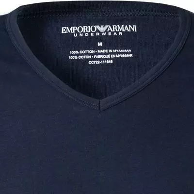 EMPORIO ARMANI V-Shirt 2er Pack 111648/CC722/15935 T-Shirts, Baumwolle, Marine-hellgrau, Marine-grau 3 EMPORIO ARMANI V-Shirt 2er Pack 111648/CC722/15935 T-Shirts, Baumwolle, Marine-hellgrau, Marine-grau – Bild 3