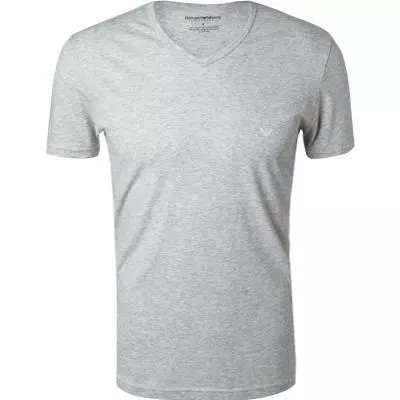 EMPORIO ARMANI V-Shirt 2er Pack 111648/CC722/15935 T-Shirts, Baumwolle, Marine-hellgrau, Marine-grau 4 EMPORIO ARMANI V-Shirt 2er Pack 111648/CC722/15935 T-Shirts, Baumwolle, Marine-hellgrau, Marine-grau – Bild 4