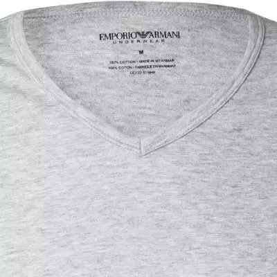EMPORIO ARMANI V-Shirt 2er Pack 111648/CC722/15935 T-Shirts, Baumwolle, Marine-hellgrau, Marine-grau 5 EMPORIO ARMANI V-Shirt 2er Pack 111648/CC722/15935 T-Shirts, Baumwolle, Marine-hellgrau, Marine-grau – Bild 5