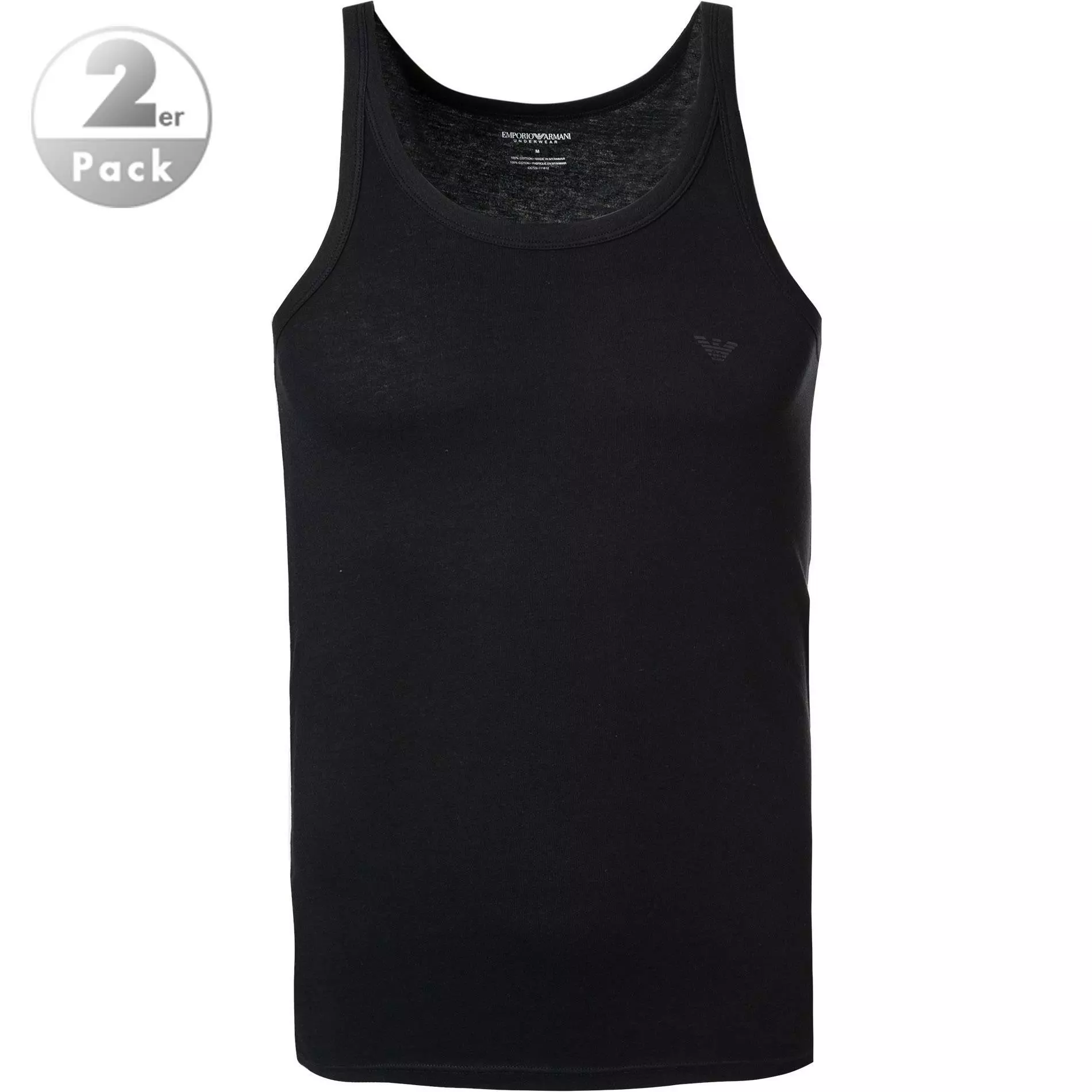 EMPORIO ARMANI Tank Top 2 Pack 111612/CC722/97120 Tanktops, Baumwolle, Schwarz-hellgrau, Schwarz-grau 1 EMPORIO ARMANI Tank Top 2 Pack 111612/CC722/97120 Tanktops, Baumwolle, Schwarz-hellgrau, Schwarz-grau