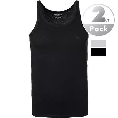 EMPORIO ARMANI Tank Top 2 Pack 111612/CC722/97120 Tanktops, Baumwolle, Schwarz-hellgrau, Schwarz-grau 2 EMPORIO ARMANI Tank Top 2 Pack 111612/CC722/97120 Tanktops, Baumwolle, Schwarz-hellgrau, Schwarz-grau – Bild 2