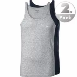 EMPORIO ARMANI Tank Top 2 Pack 111612/CC722/15935 Tanktops, Baumwolle, Hellgrau-navy, Marine-grau