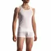 Olaf Benz RED1601 Sportshirt 107415/1000 Tanktop, Baumwoll-Stretch, Weiß, White