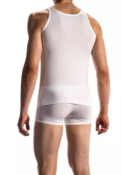 Olaf Benz RED1601 Sportshirt 107415/1000 Tanktop, Baumwoll-Stretch, Weiß, White 3 Olaf Benz RED1601 Sportshirt 107415/1000 Tanktop, Baumwoll-Stretch, Weiß, White – Bild 3
