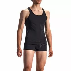 Olaf Benz RED1601 Sportshirt 107415/8000 Tanktop, Baumwoll-Stretch, Schwarz, Black