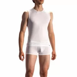 Olaf Benz RED1601 Collegeshirt 107416/1000 Tanktop, Baumwoll-Stretch, Weiß, White