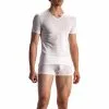 Olaf Benz RED1601 V-Shirt 107418/1000 T-Shirt, Baumwoll-Stretch, Weiß, White